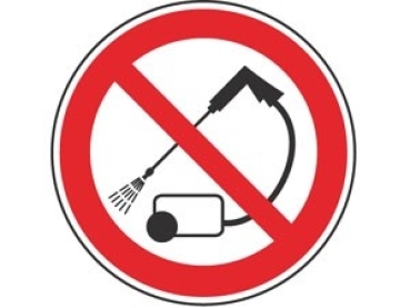 High-pressure cleaner prohibition sign sticker